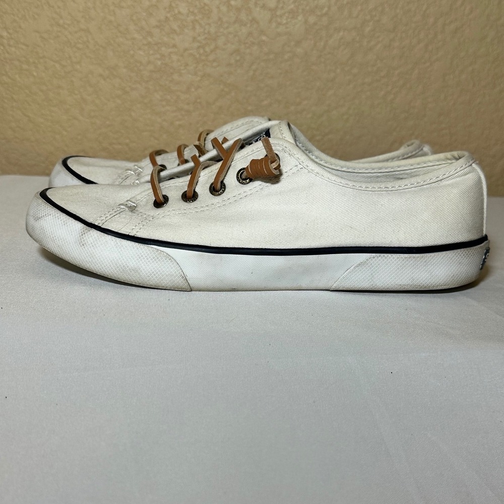 Sperry Top-Sider Crest Vibe White Canvas Sneakers Womens Size 7 STS81198